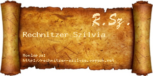 Rechnitzer Szilvia névjegykártya